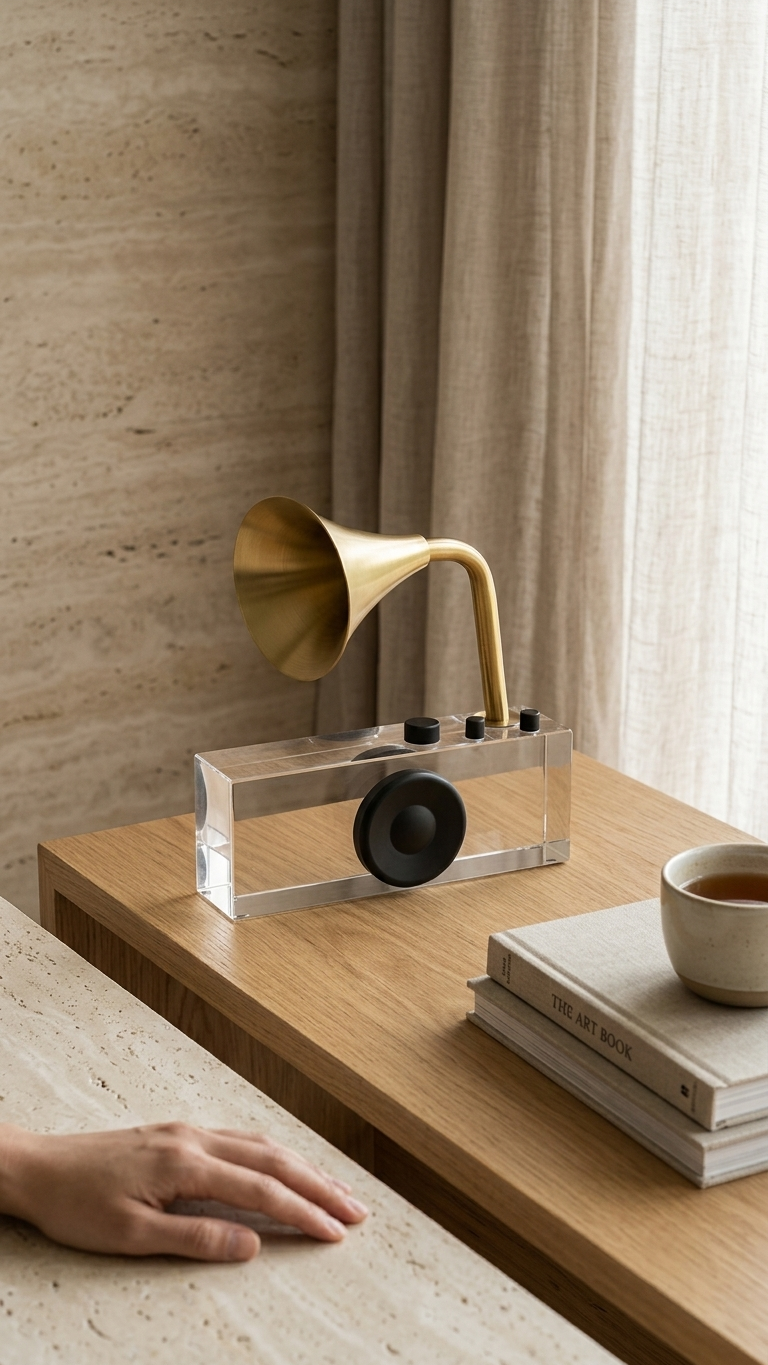 Vintage-Inspired Modern Gramophone Style Decorative Artefact