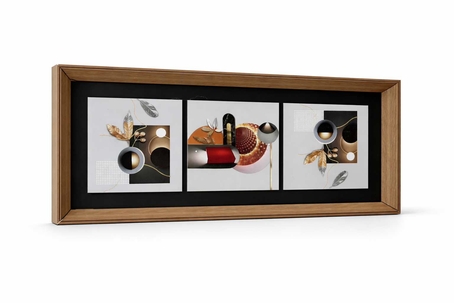 Abstract "Gilded Autumn" 3-Panel Triptych Wall Art