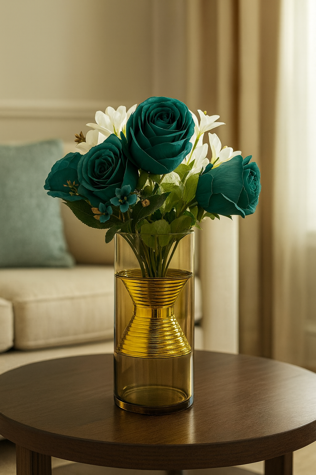 Celestia Hourglass Glass Vase – Gold