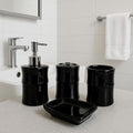 Classic Black Ceramic 4-Piece Bathware Set
