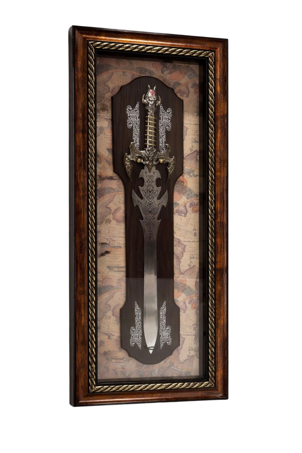 Legendary Valor: Ornate Shadow Box Sword Wall Frame