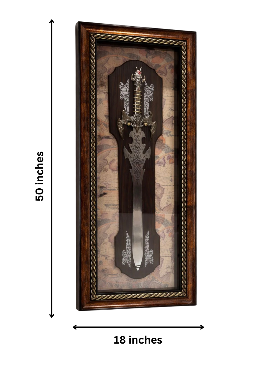Legendary Valor: Ornate Shadow Box Sword Wall Frame