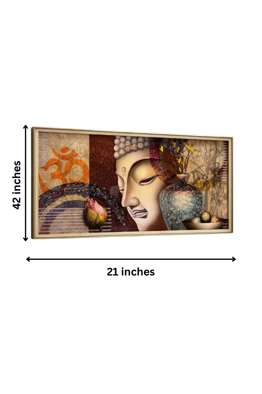 Divine Serenity: Buddha & Om Crystal-Embellished Luxe Wall Frame