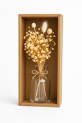 Rustic Dried Floral Bouquet Shadow Box with Glass Vase