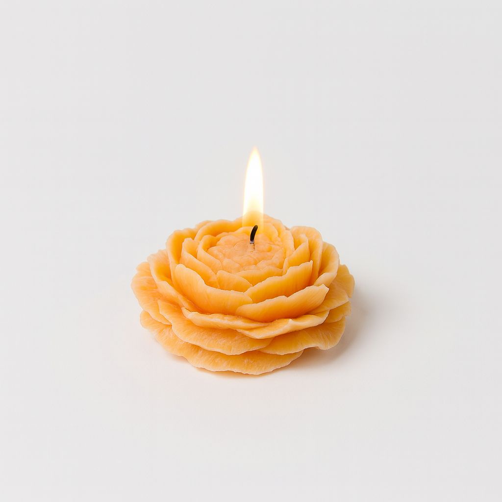 Blooming Rosette Candle – Peach