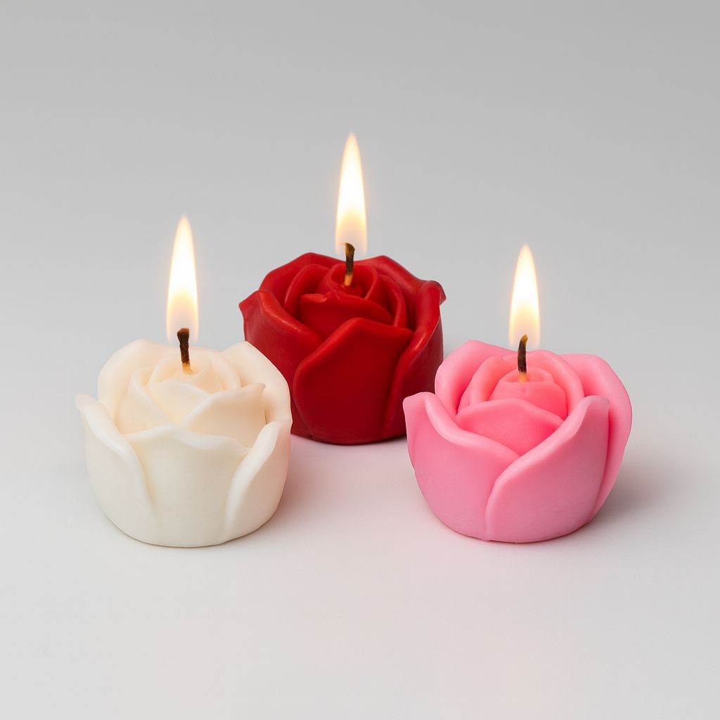 Rosebud Glow Candle – Trio Bloom Edition