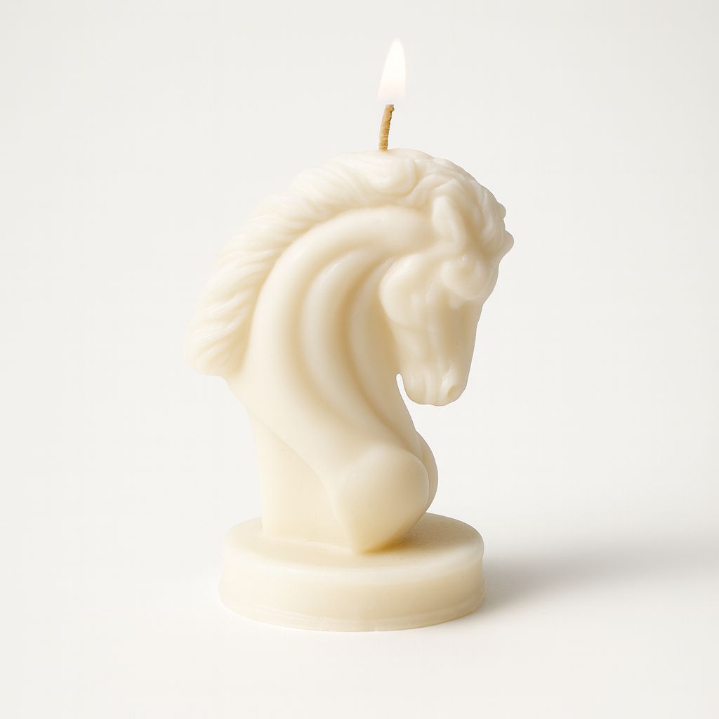Majestic Stallion Sculpture Candle – Ivory Crest Edition