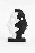 Monochrome Dual-Face Sculpture – Abstract Fusion Edition