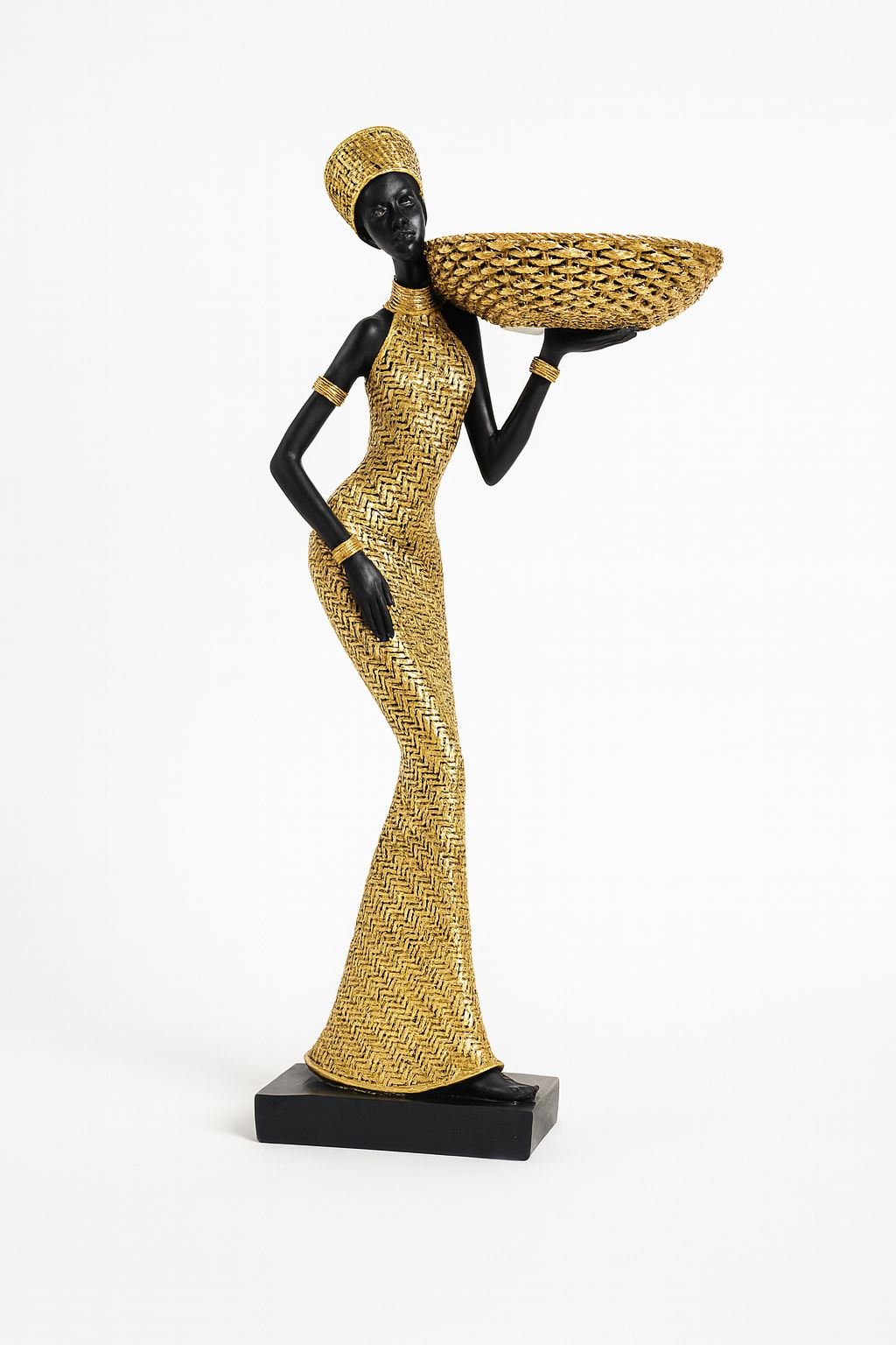 Regal African Lady Sculpture – Golden Heritage Edition