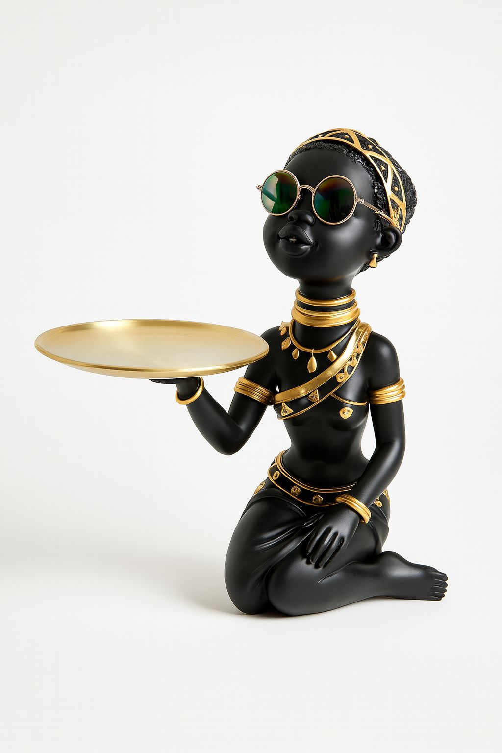 Golden Muse Tray Figurine – Noir Grace