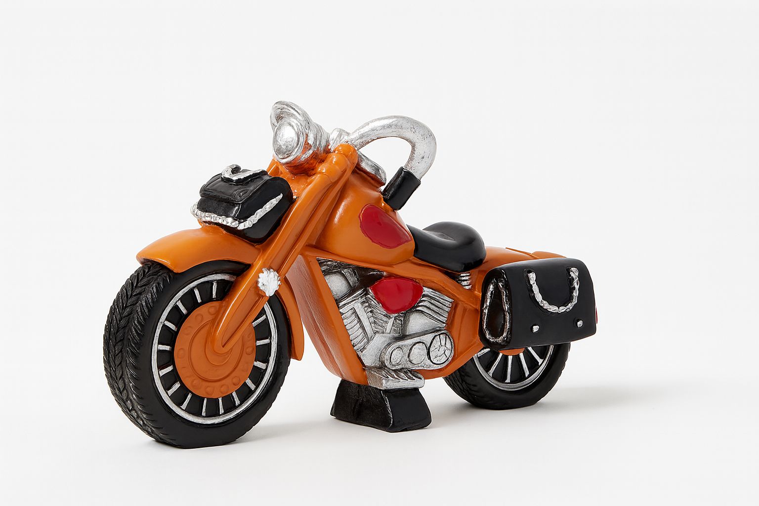 Sculpted Motorcycle Figurine – Burnt Orange