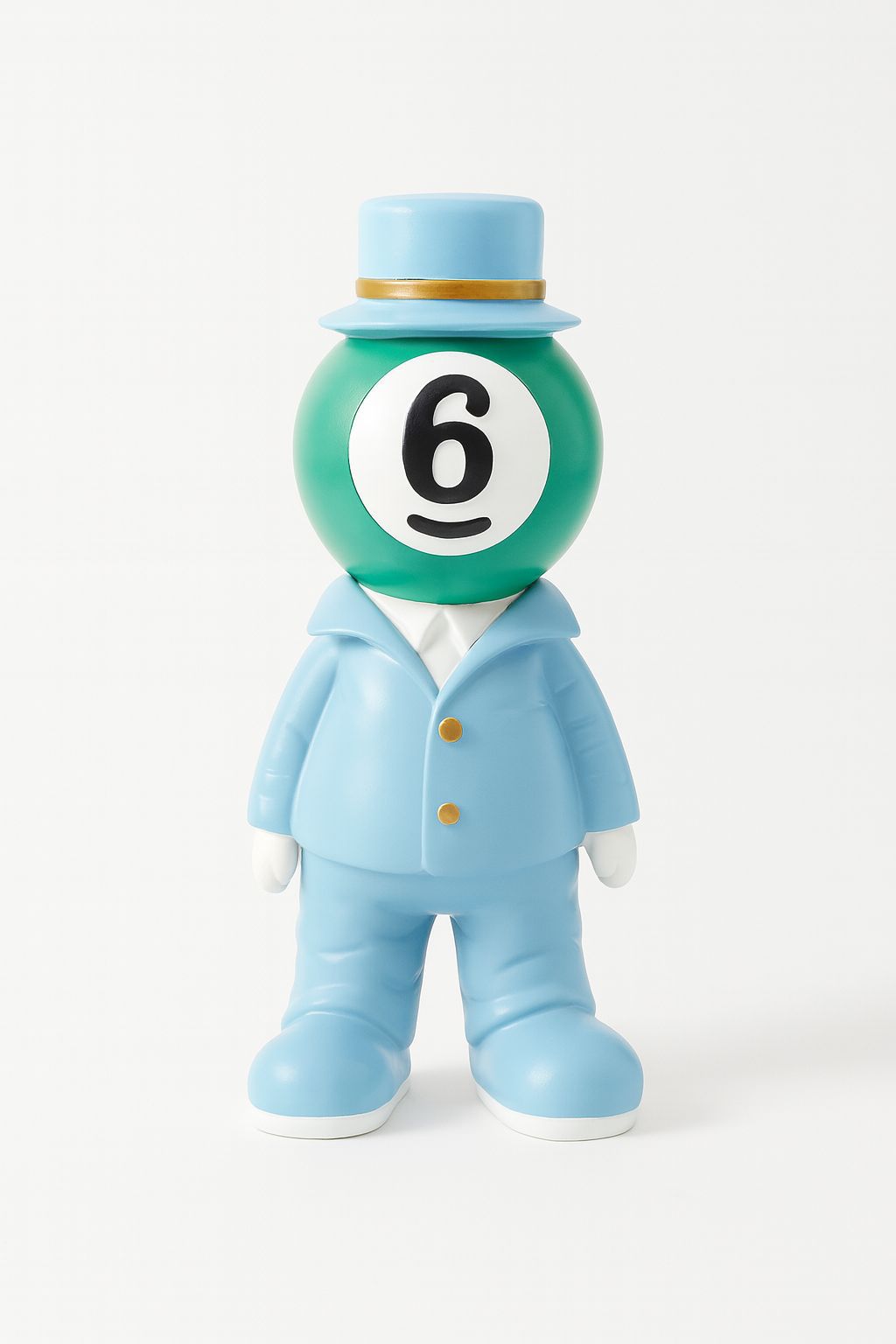 Whimsical "Number 6" Billiard Ball Figure