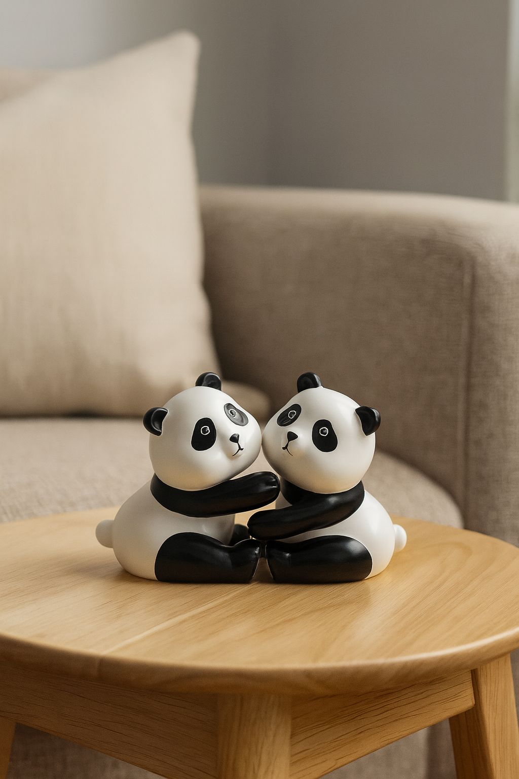 Gloss Duo Panda Figurines – Monochrome Harmony