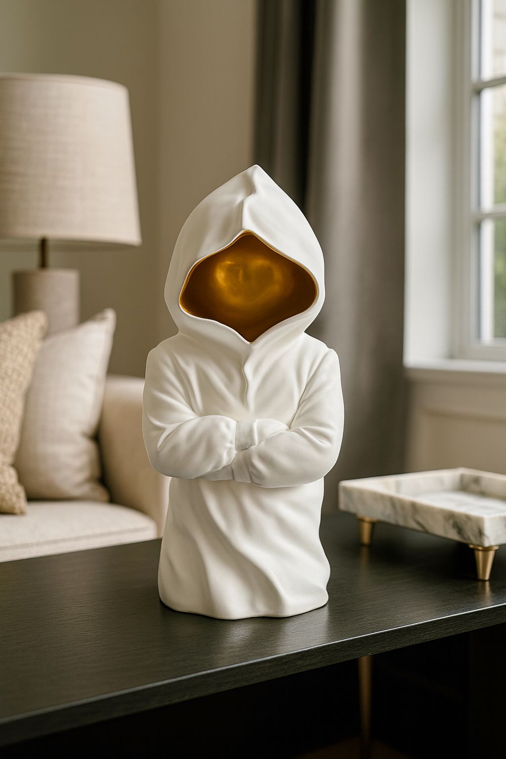 Sculpted Matte Figurine – Golden Hood