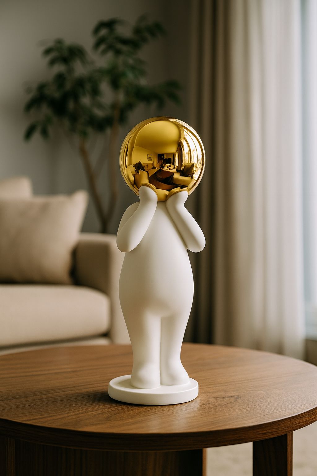 Sculpted Matte Figurine – Golden Reflection