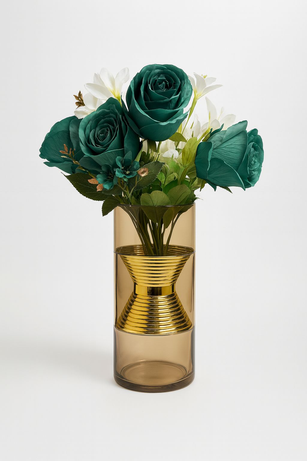 Celestia Hourglass Glass Vase – Gold