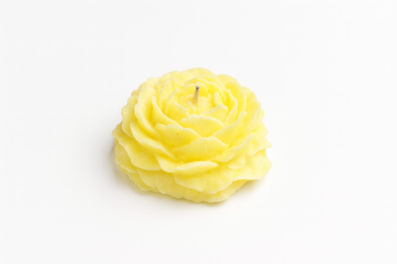 Bright Yellow Rose Shaped Scented Candle