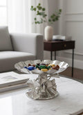 Elegant Silver Ginkgo Leaf Pedestal Bowl / Cake Stand