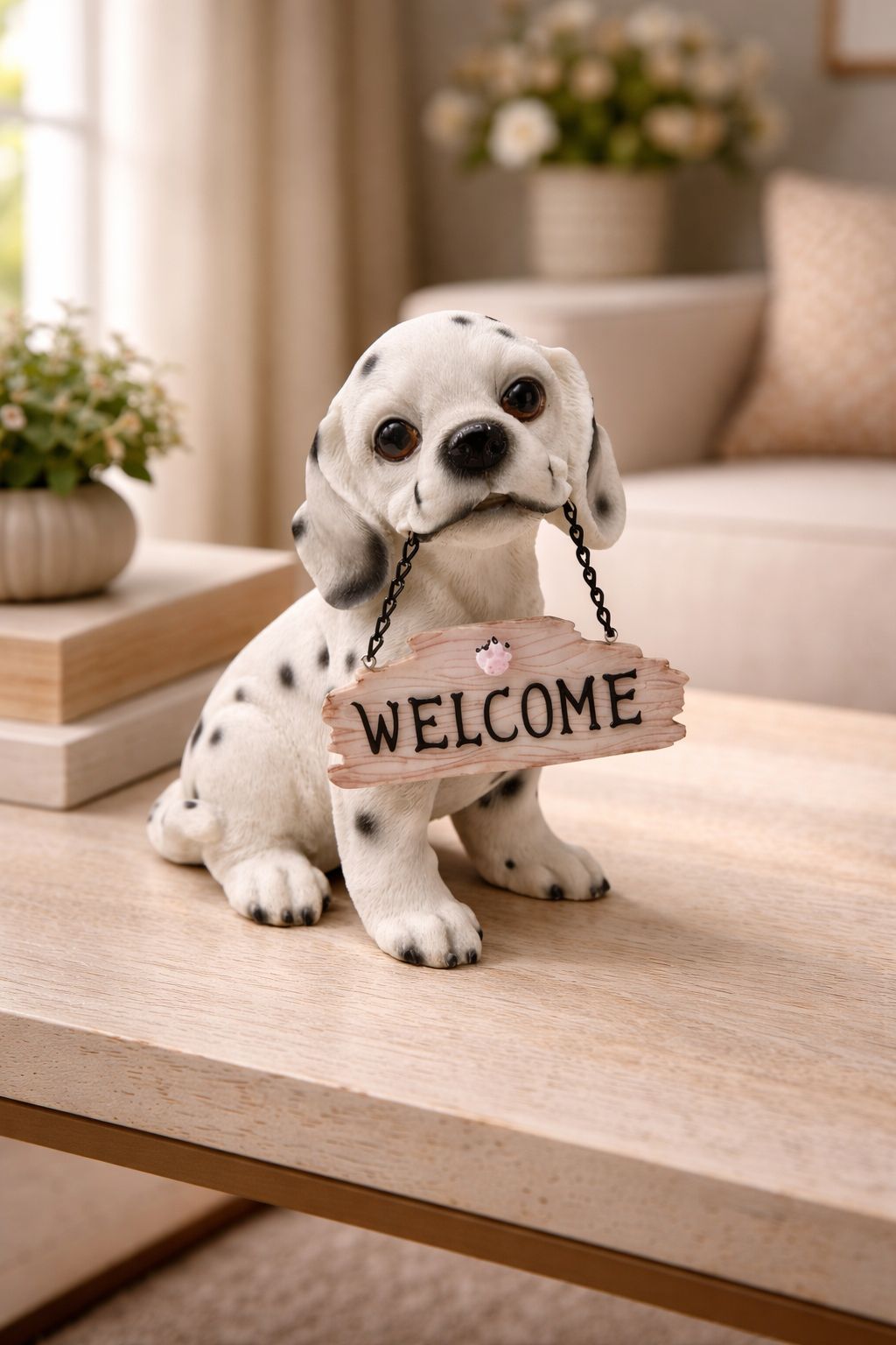 "Welcome Home" Dalmatian Puppy Decorative Figurine