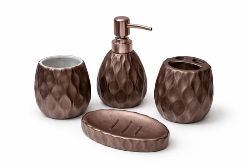 Modern Gilded Speckle 4-Piece Bathroom Accessory Set