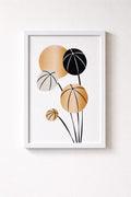 Abstract "Golden Orbs" Botanical Framed Wall Art