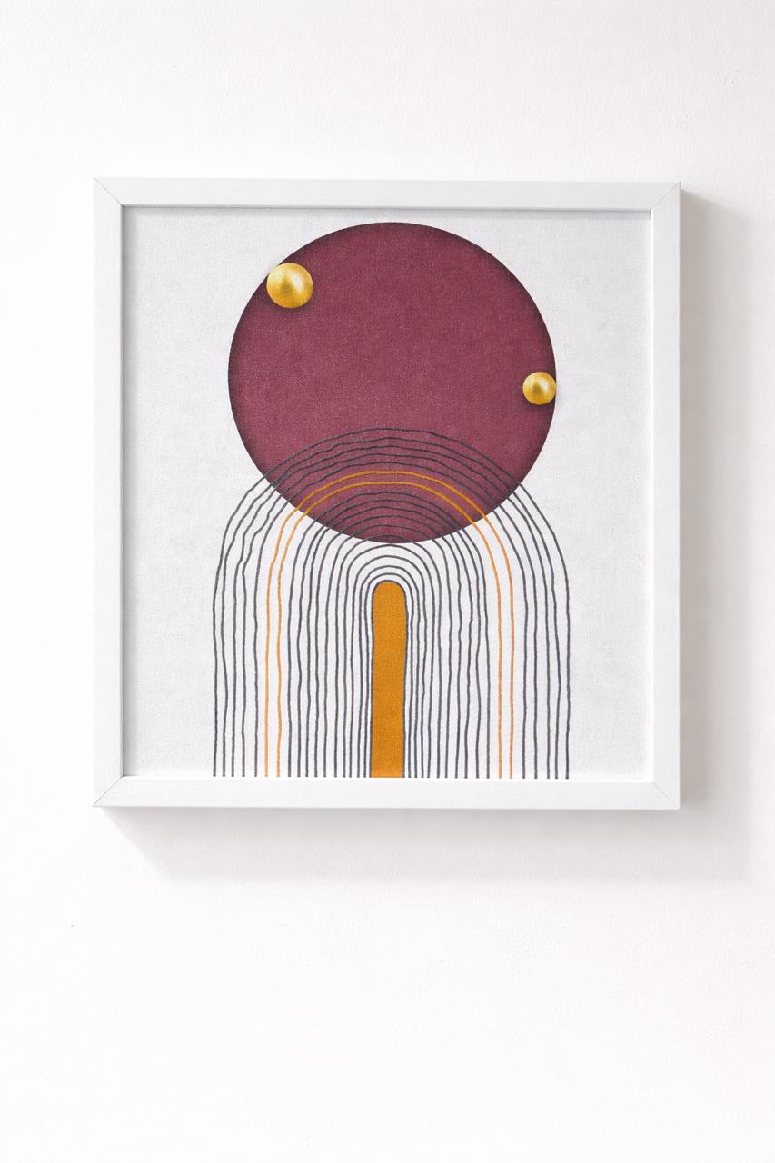 Abstract "Celestial Arc" Geometric Framed Wall Art