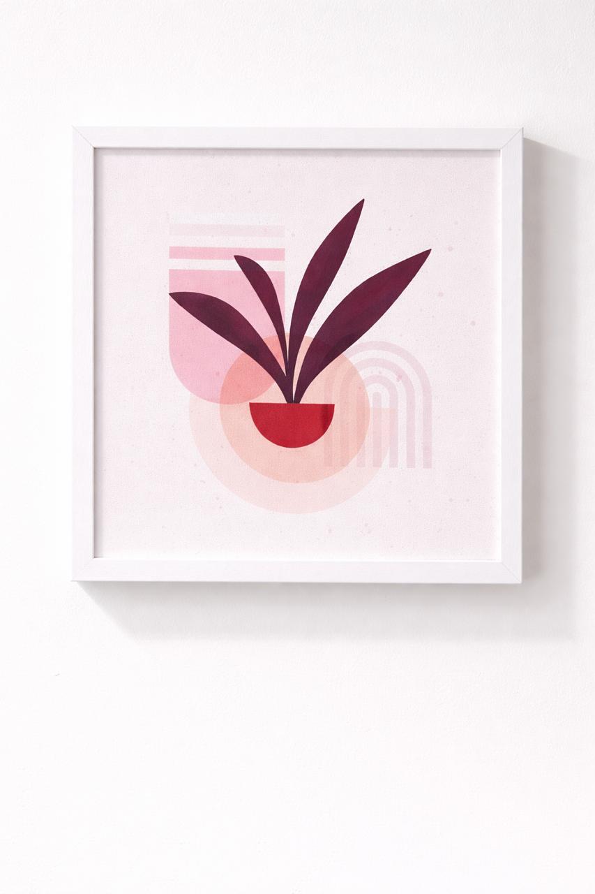 Abstract "Pink Zen" Botanical Framed Wall Art