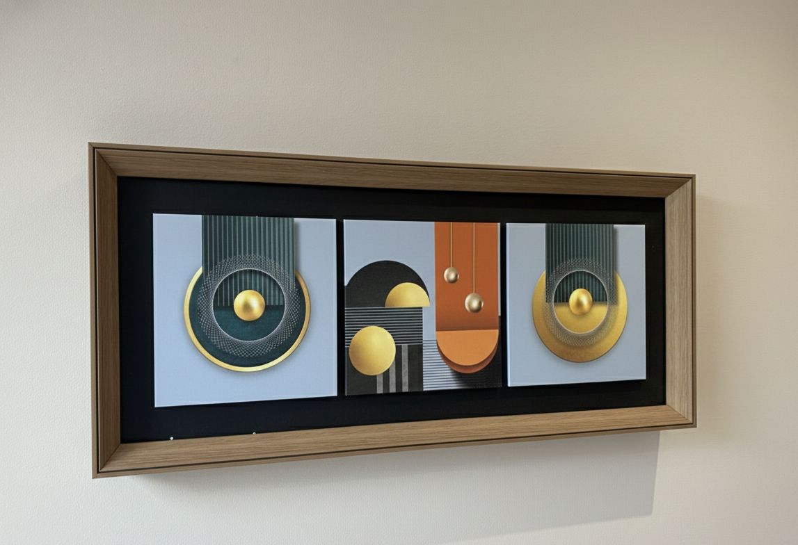 Abstract Geometric 3-Panel Triptych Wall Art