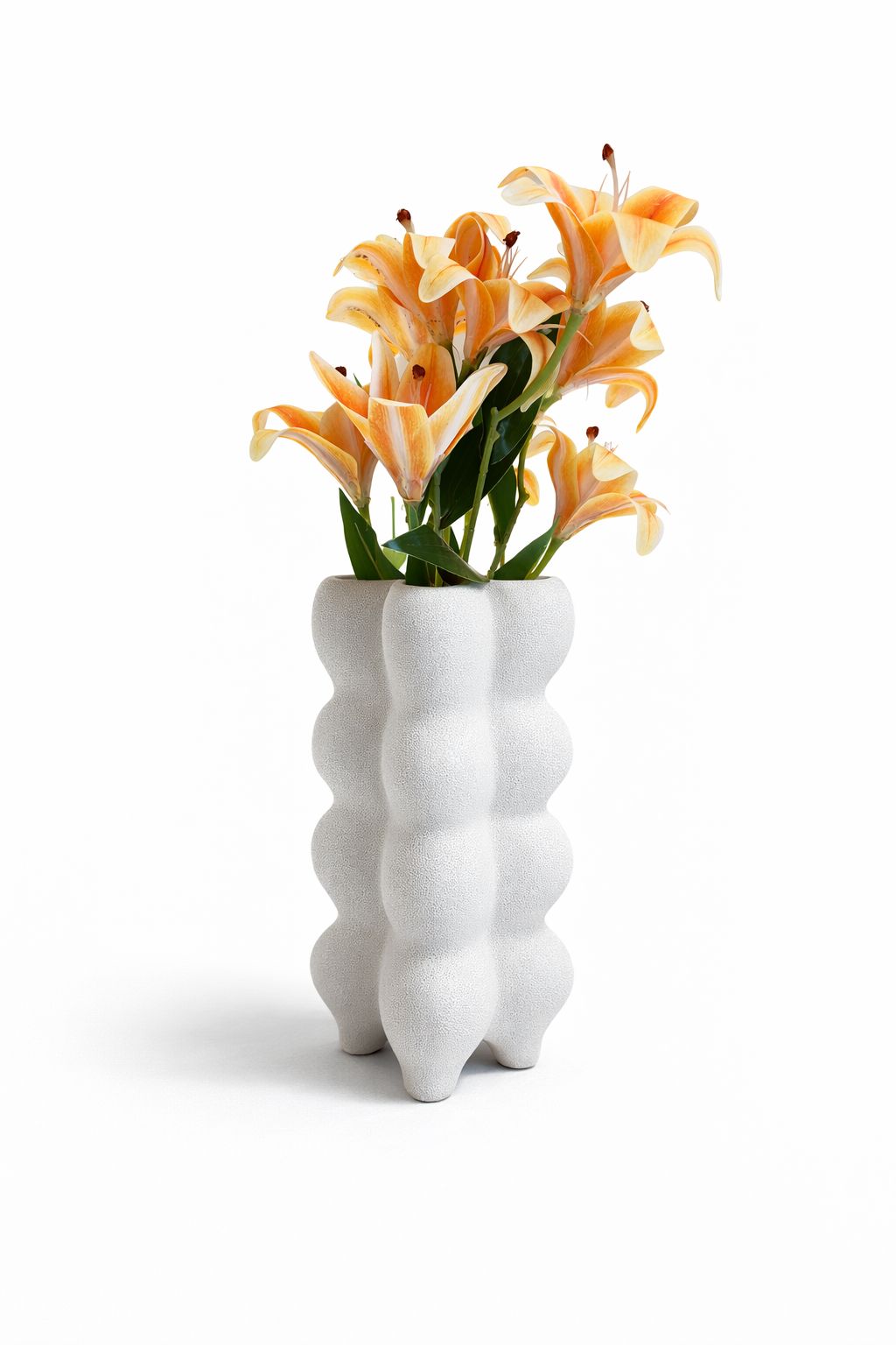 Modern "Bubble" Textured Multi-Stem Sculptural Vase
