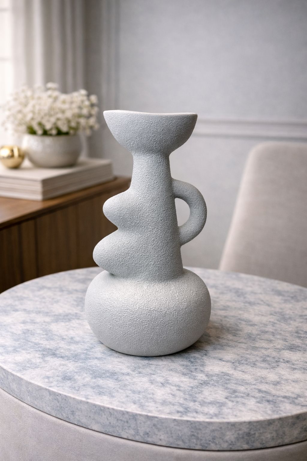 Modern "Stone Totem" Textured Sculptural Vase