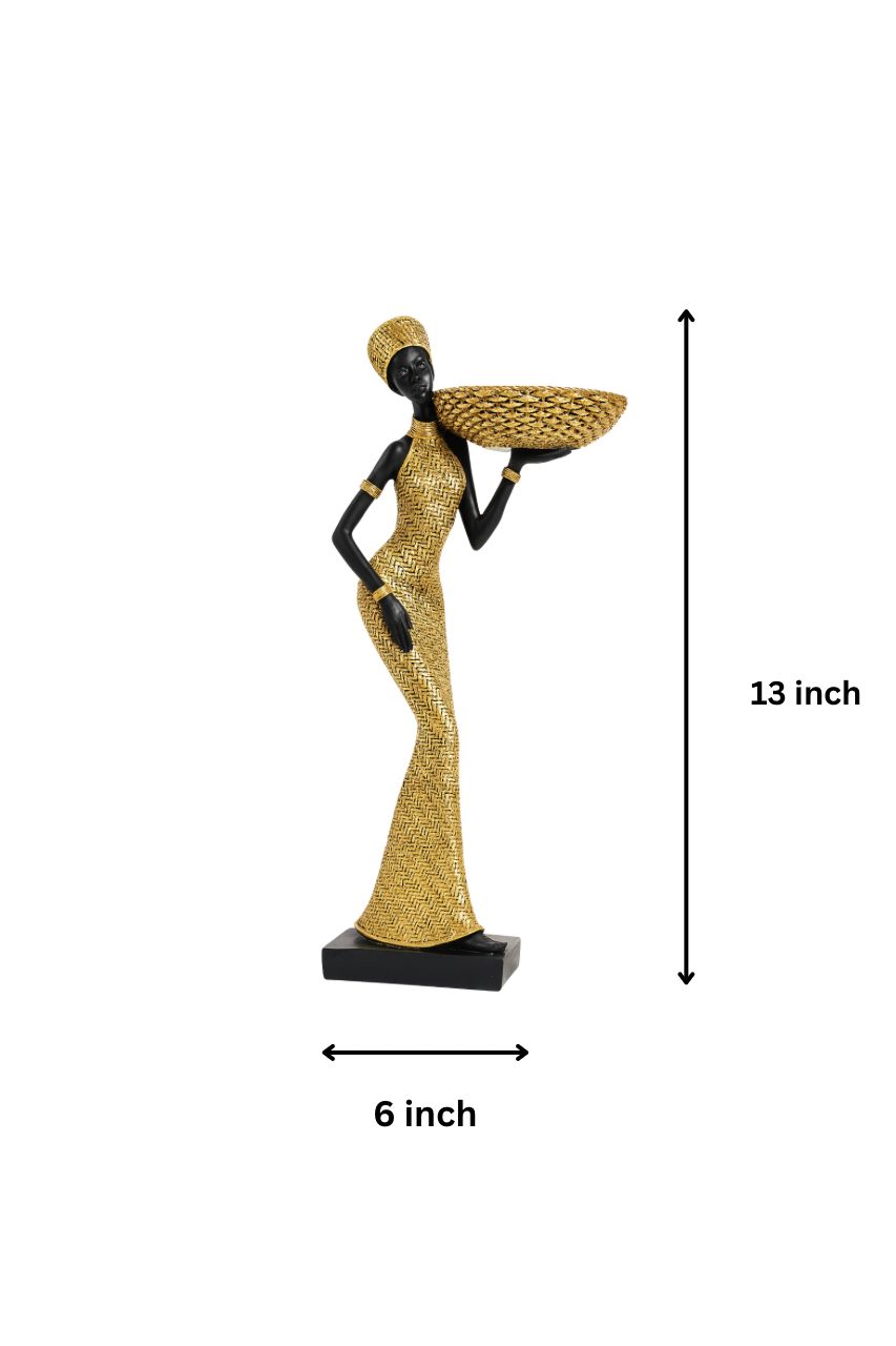 Regal African Lady Sculpture – Golden Heritage Edition