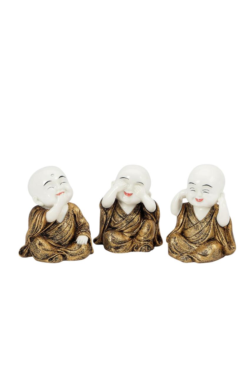 Mini Monk Trio Sculpture Set – Peaceful Wisdom Collection