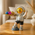 Metallic Silver Astronaut Kid Figure with Serving Platter