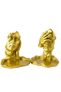Abstract Golden Face Sculpture Set – Luxe Expression Series