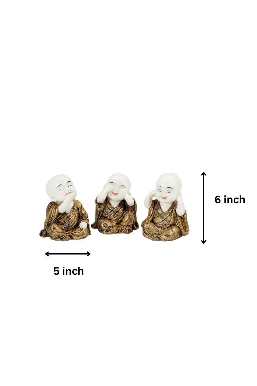 Mini Monk Trio Sculpture Set – Peaceful Wisdom Collection