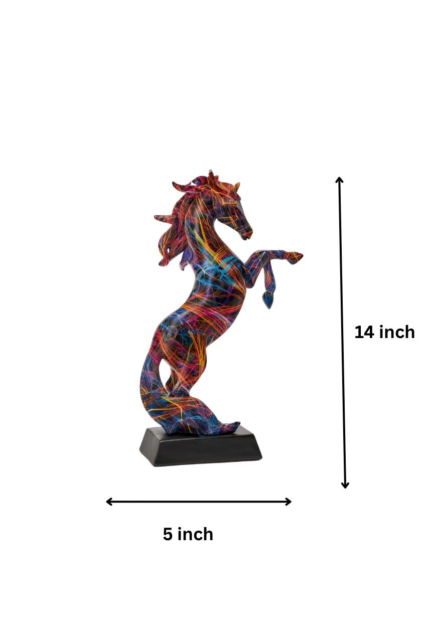 Vibrant Abstract Stallion Sculpture – Modern Art Decor Accent