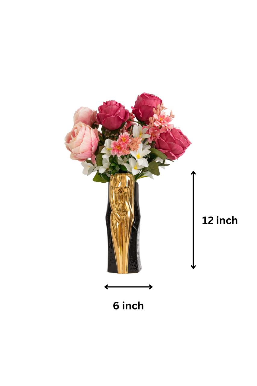 Eterna Noir Lady Vase – Black & Gold