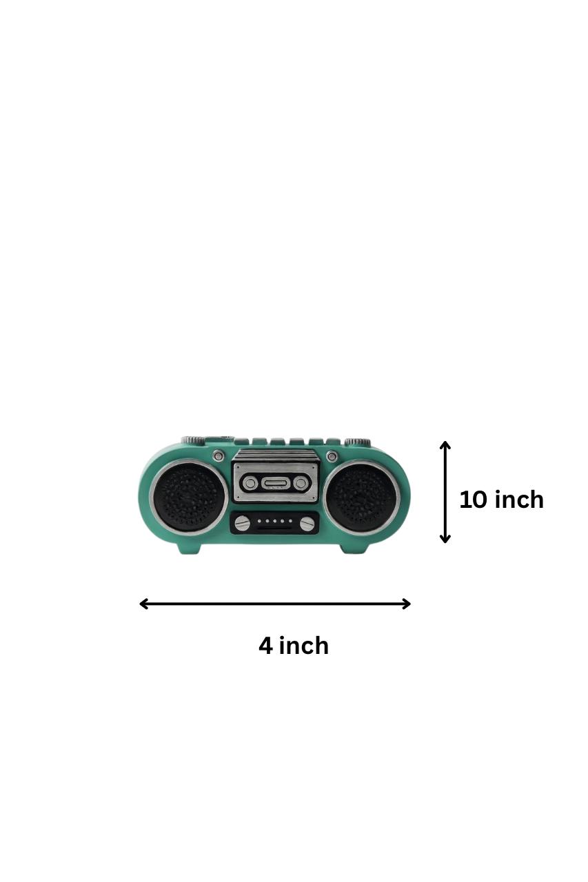 Retro Boombox Sculpture – Mint Green