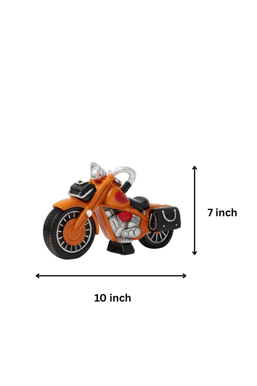 Sculpted Motorcycle Figurine – Burnt Orange