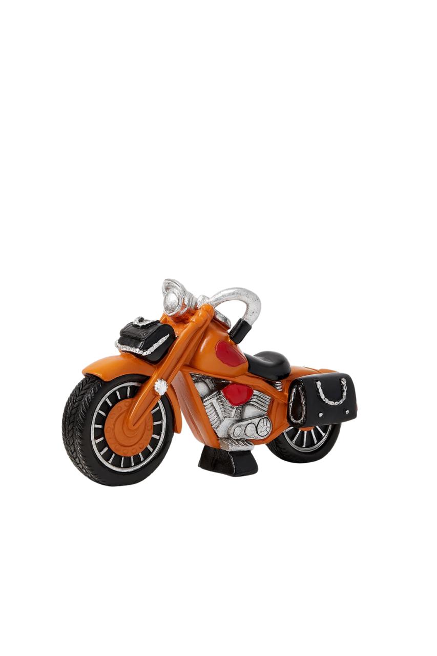 Sculpted Motorcycle Figurine – Burnt Orange